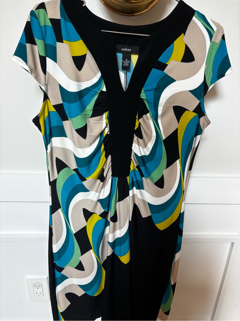 Alfani geometric knit dress size medium
